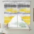 thumbnail image 5 of Modern Style Swag Valances for Windows 2 Pack Gradient Color Abstract Artistic Cloud Casual Swag Kitchen Curtains 45 Inches Long Rod Pocket Short Window Treatment for Kitchen Bathroom 36"x45", 5 of 9