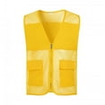 thumbnail image 2 of purcolt Womens Mesh Breathable Safety Vests Reflective Strip Sleeveless Full-Zip High-Visibility Waistcoats Yellow 3XL, 2 of 5