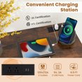 thumbnail image 4 of Costway 32" Meeting Room Desk Set of 4 with Charging Station & Headphone Hook Metal Frame Brown, 4 of 7