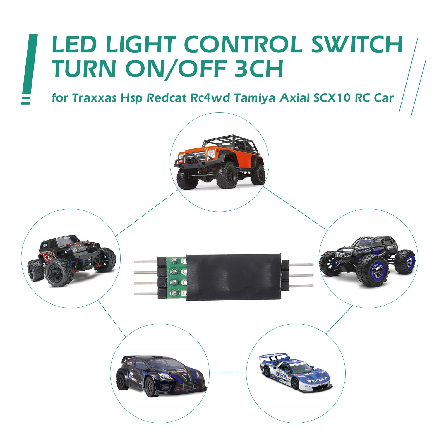 LED Lamp Light Control Switch Panel System Turn on/Off 3CH for RC Car Vehi iire