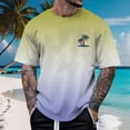 thumbnail image 2 of Krdevn Men's Spring and Summer All Print Short Sleeve Round Neck T Shirt Floral Trend Bottoming Shirt Tops,XL, 2 of 4
