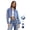 Light Blue, variant on Women's Crop Denim Jacket Casual Long Sleeve Ripped Frayed Hem Jean Stretchy Jackets High Elasticity