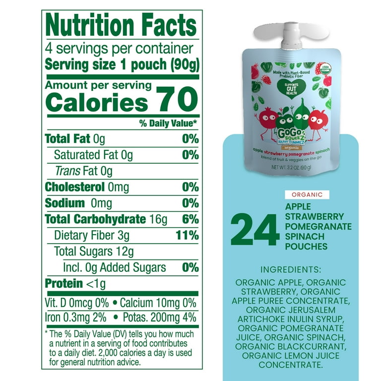 GoGo SqueeZ Happy tummieZ Apple Mango Pineapple Banana and Apple