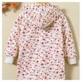 thumbnail image 5 of Children's Girls Boys Winter Jackets Velvet Lined Windbreaker Fleece Floral Print Coats Long Sleeved Hooded Casual Outdoor Outwear Red 7 Years, 5 of 9
