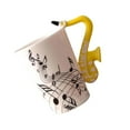 thumbnail image 3 of Ceramic Cup Coffee Mug Instrument Mug Creative Gift Tea Cup Home Yellow Saxophone, 3 of 8