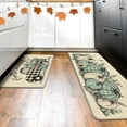 thumbnail image 6 of Hello Pumpkin Teal White Fall Kitchen Rugs Set of 2, Blue Autumn Plaid Check Truck Kitchen Mats Decor, Farmhouse Thanksgiving Floor Door Mat Home Decorations - 17x29 and 17x47 Inch, 6 of 6