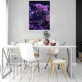thumbnail image 2 of Mudket Purple Crystal Rhinestone Leopard Canvas Wall Art, Luxury Glam Wildlife Trendy Wall Art Print Waterproof Canvas for Living Room Bedroom Apartment Home Decor, Framed Ready to Hang - 12"L x 8"W, 2 of 9