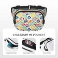 thumbnail image 5 of Kdxio Cartoon Flowers Crossbody Double Layer Waist Bag Belt Bag for Unisex Fanny Pack Fashion Waist Packs for Hiking Running Shopping Traveling, 5 of 9