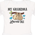 thumbnail image 4 of Inktastic My Grandma Loves Me with Sloth and Hearts Boys or Girls Long Sleeve Baby Bodysuit, 4 of 5