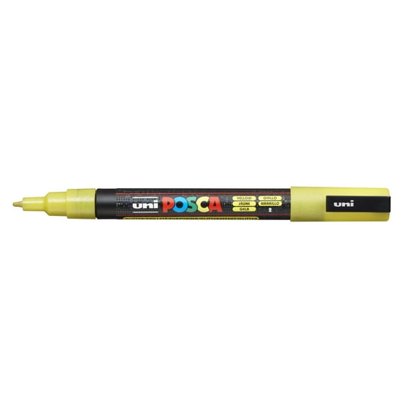 POSCA Paint Marker, PC-3M Fine Bullet, Glitter Yellow