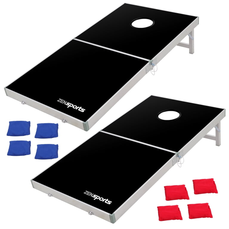 Costway - - Costway 1 PCS 4'x 2' Portable Corn Hole Game Board Includes 8 Bean Bags Solid Wood