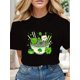 thumbnail image 1 of St. Patrick's Day Casual Shirt Cotton Crew Neck Slight Stretch Perfect For Summer - Soft Breathable Camisetas de verano para mujer, manga corta, cuello redondo, casual, lindo, con gráficos, camisetas, 1 of 7