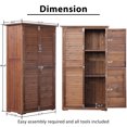 thumbnail image 4 of YTGLEN Extra Large 60" Outdoor Storage Cabinet - Weatherproof Wood w/ Lock, 4 Vented Doors & Shelves for Garden Tools, Patio Furniture, Pool Supplies, Carbonized Black, 4 of 6