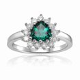 thumbnail image 4 of Emerald Halo Heart Ring, 4 of 9