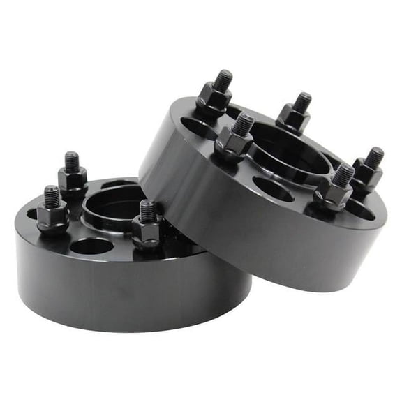 54505450HE 5 x 4.5 in. to 5 x 4.5 in. Billet Aluminum Wheel Adapter, Black Anodized - 2 in. ID & OD