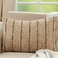 thumbnail image 2 of Fennco Styles Casual Woven Striped Cotton Decorative Lumbar Throw Pillow Cover 16" W x 24" L - Natural Cushion Case for Home, Couch, Bedroom, Living Room and Office Décor, 2 of 2