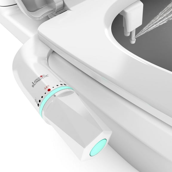 Ultra-Slim Dual-Nozzle Bidet Attachment - Adjustable Cold Water Pressure, Stainless Steel, Hygiene Upgrade,Non-Electric Bidet (Fluorescent White)