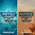 thumbnail image 5 of (2 Pack) Emergency Exit Only Audible Alarm Will Sound OSHA Notice Sign 7 Inch X 5 Inch Vinyl Label Decal Sticker Weather Resistant, UV Protected for Workplace, Business, and, 5 of 7