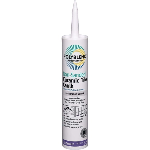 Polyblend 10.5 Oz. #381 Bright White Non-Sanded Ceramic Tile Caulk PC38110N-6