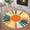 Yellow and Green, variant on Garvee 4'x4' Round Area Rug Colorful Sunshine Carpet, Washable Bohemian Rugs Non-Slip Nursery Rug Soft Low Pile Throw Mat for Bedroom Playroom Home Decor, Red