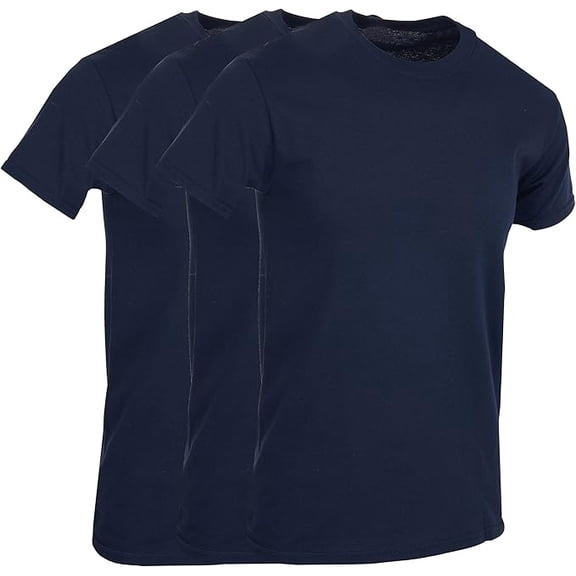 BILLIONHATS 3 Pack Men's Solid Colors Cotton T-Shirts Short Sleeve Lightweight Tees, Bulk (XX-Large, Navy Blue, xx_l)