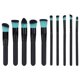 thumbnail image 2 of Juego de 10 brochas de maquillaje de diferentes formas, suaves, para polvos, sombras de ojos y color negro., 2 of 14