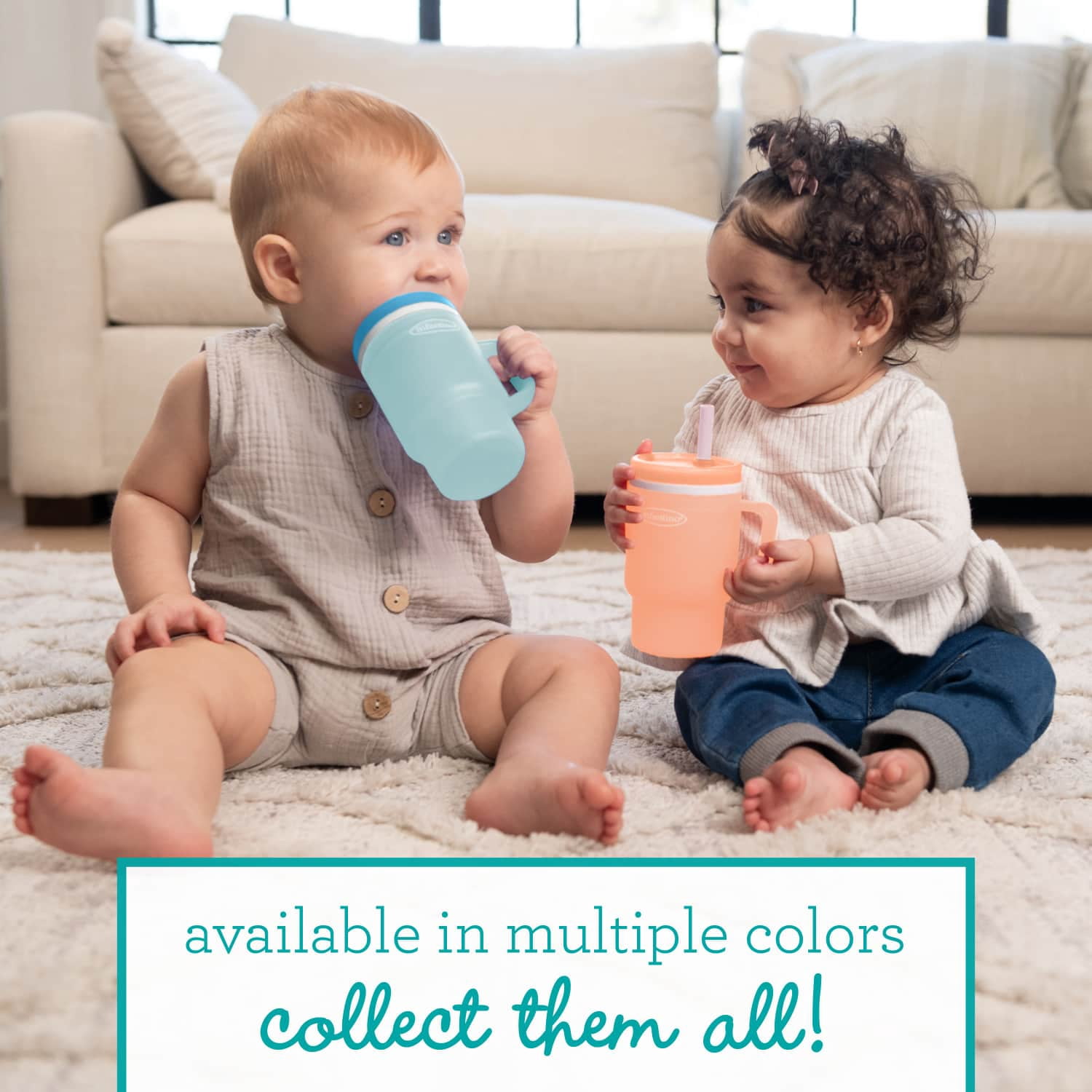 Infantino My 1st Tumbler – Adorable 10 oz. Training Cup with Toddler-Friendly Straw and Handle, Cherry Blossom