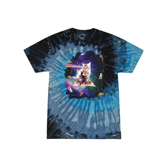 Wild Bobby, Galactic Pizza Space Cat Laser Eyes, Animal Lover, Tie-Dye Tees, Evening Sky, Small