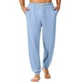 thumbnail image 2 of Dwelliawo Men's Pajama Pants Casual Elastic Waist Pajama Pants with Pockets Soft Sleepwear Loungewear Pant Separate Bottoms Jogger Pants Sky Blue XL, 2 of 4