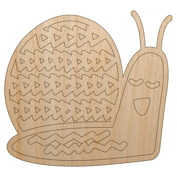 Sleepy Snail Wood Shape Unfinished Piece Cutout Craft DIY Projects - 4.70 Inch Size - 1/8 Inch Thick