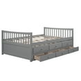 thumbnail image 3 of Harper & Bright Designs Full Size Daybed with Trundle and 3 Storage Drawers, Wood Full Captain’s Bed with Trundle Bed, Full Platform Bed, Gray, 3 of 13