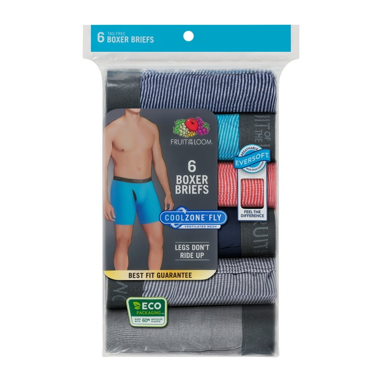 Fruit of the Loom Men's CoolZone Fly Black and Gray Trunk Briefs