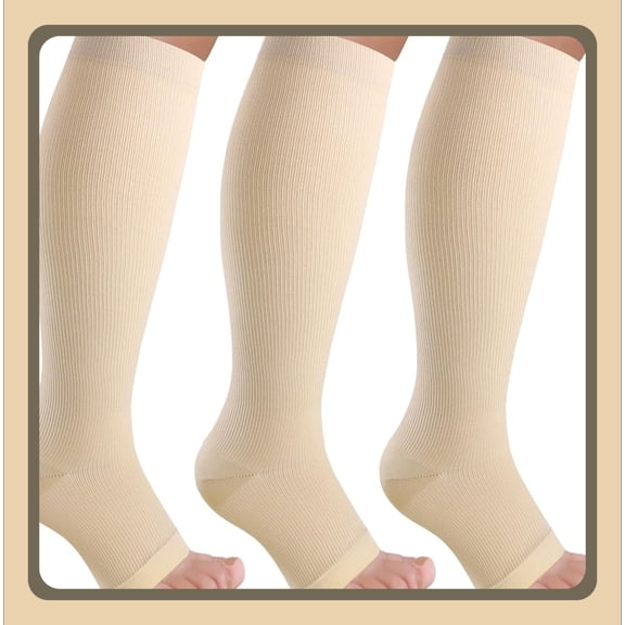 Open Toe Socks for Women & Men , Toeless Contraction Sock Knee High Support Stockings