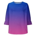 thumbnail image 3 of Women 2026 Summer Short Sleeve T-Shirts Crewneck Loose Casual Color Block Fashion Tee Tops, 3 of 6