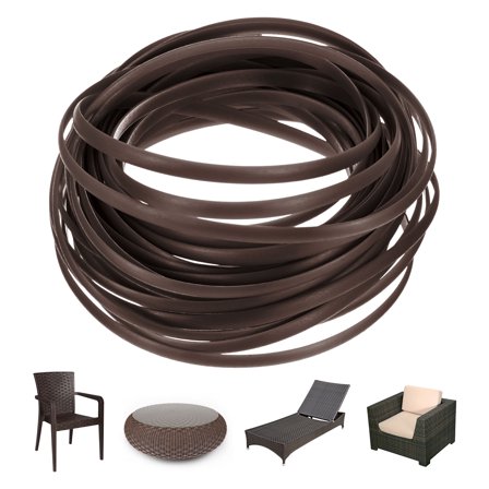 Uxcell 1-Pack Wicker Repair Kit, 5mm x 33ft/10m Plastic Flat Rattan Replacement Supplies for Patio Furniture Repair [Brown]