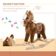 thumbnail image 4 of Qaba Kids Ride on Rocking Horse Toddler Plush Toy with Realistic Sounds for 3 Years Old Children - Brown, 4 of 9