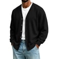 thumbnail image 2 of Dwellite Mens Cardigan Sweater Long Sleeve Button Down Sweaters Classic Fit Lightweight V Neck Cardigan Black M, 2 of 6