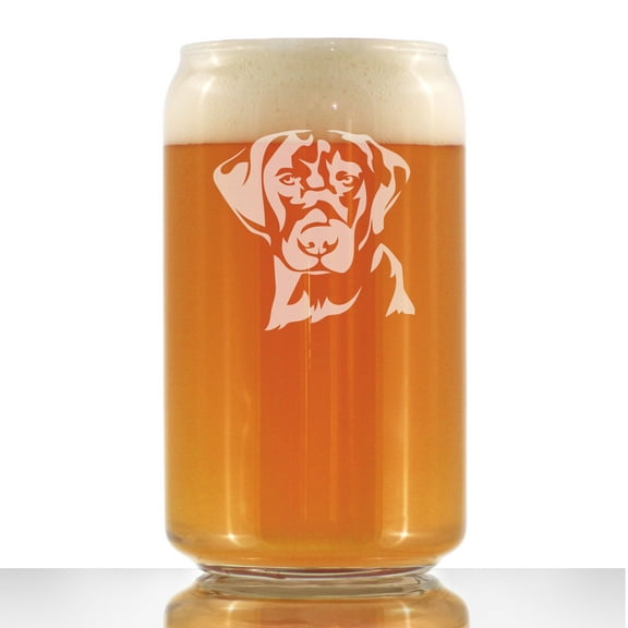 Labrador Face - Beer Can Pint Glass - Dog Gifts - 16 Ounce