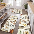 thumbnail image 2 of Brown Mushroom Label Light Pattern Kitchen Rugs Sets Of 3,Kitchen Runner Rugs Non Skid Washable,Decorative Kitchen Floor Mats for Kitchen,Sink,Laundry,17"x30"+ 17"x47" + 17"x59", 2 of 6