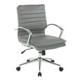 thumbnail image 4 of Mid Back Manager's Faux Leather Chair in Charcoal with Chrome Base, 4 of 5