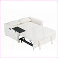 thumbnail image 2 of Beige Corduroy 2-Seat Sofa Bed with Movable Tabletop & USB Ports - Ideal for Living Room & Bedroom, 2 of 15