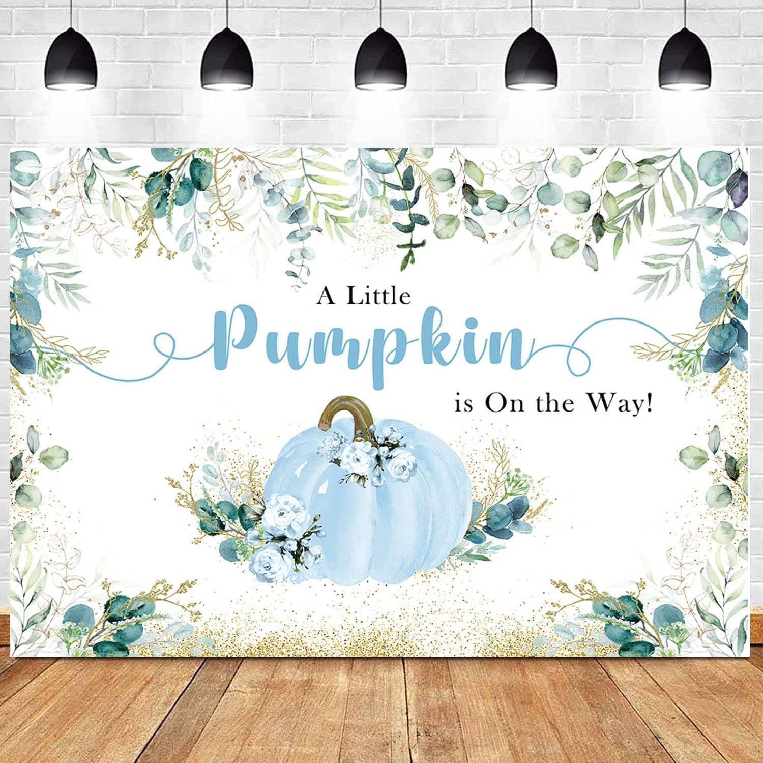 Avezano Kürbis-Babyparty-Hintergrund 1,8 X 1,1 M – Banner Mit „A Little Sweet Pumpkin Is On The Way“
