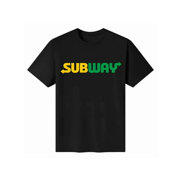 Payeah Subway Restaurant Logo Men's T-Shirt Casual Digital Print 220g Pure Heavy 100% Cotton T Shirt 100% Cotton