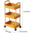 thumbnail image 2 of 3 Tier Rolling Cart, Utility Cart on Wheels, Multi-Functional Storage Organizer with Handle, for Kitchen, Living Room, Bathroom, Bedroom, Office, Snack, Cosmetics, Toiletries, 2 of 7