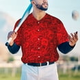 thumbnail image 4 of Fotbe Red Rose Baseball Jersey Shirt for Men and Women, Casual Short Sleeves Button Down T-Shirt-, 4 of 9