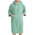 thumbnail image 1 of HBFAGFB Pyjama pour Hommes Confortable à Capuche avec Cordon de Serrage Robe de Spa Décontractée avec Poche Vert Taille Unique, 1 of 4