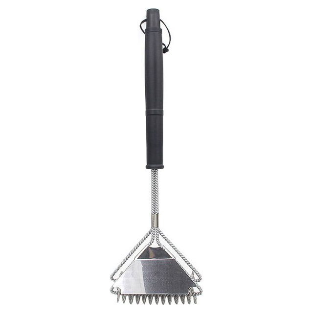 Wosthever Cepillo de limpieza para barbacoa, cepillos de alambre de acero de mano con raspador, fregador antiadherente, herramienta de cocina, Herramientas y accesorios para hornear