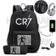 thumbnail image 3 of Mochila para portátil CR7 de 2 piezas, de 18 pulgadas, para adolescentes, niñas y niños, con carga USB, para viajes independientes, para exteriores, 3 of 4