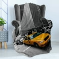 thumbnail image 4 of City Soft Flannel Fleece Throw Blanket, Yellow Cab in New York City Touristic Attractions Traffic Road Photography, Cozy Plush for Indoor and Outdoor Use, 60" x 80", Marigold Grey Black, by Ambesonne, 4 of 5