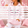 thumbnail image 3 of BODOAO Women's Breast Cancer Awareness Graphic Hoodie Long Sleeve Pullover Sweatshirt with Drawstring Hood and Kangaroo Pocket, Casual Support Ribbon Top White 2XL, 3 of 5